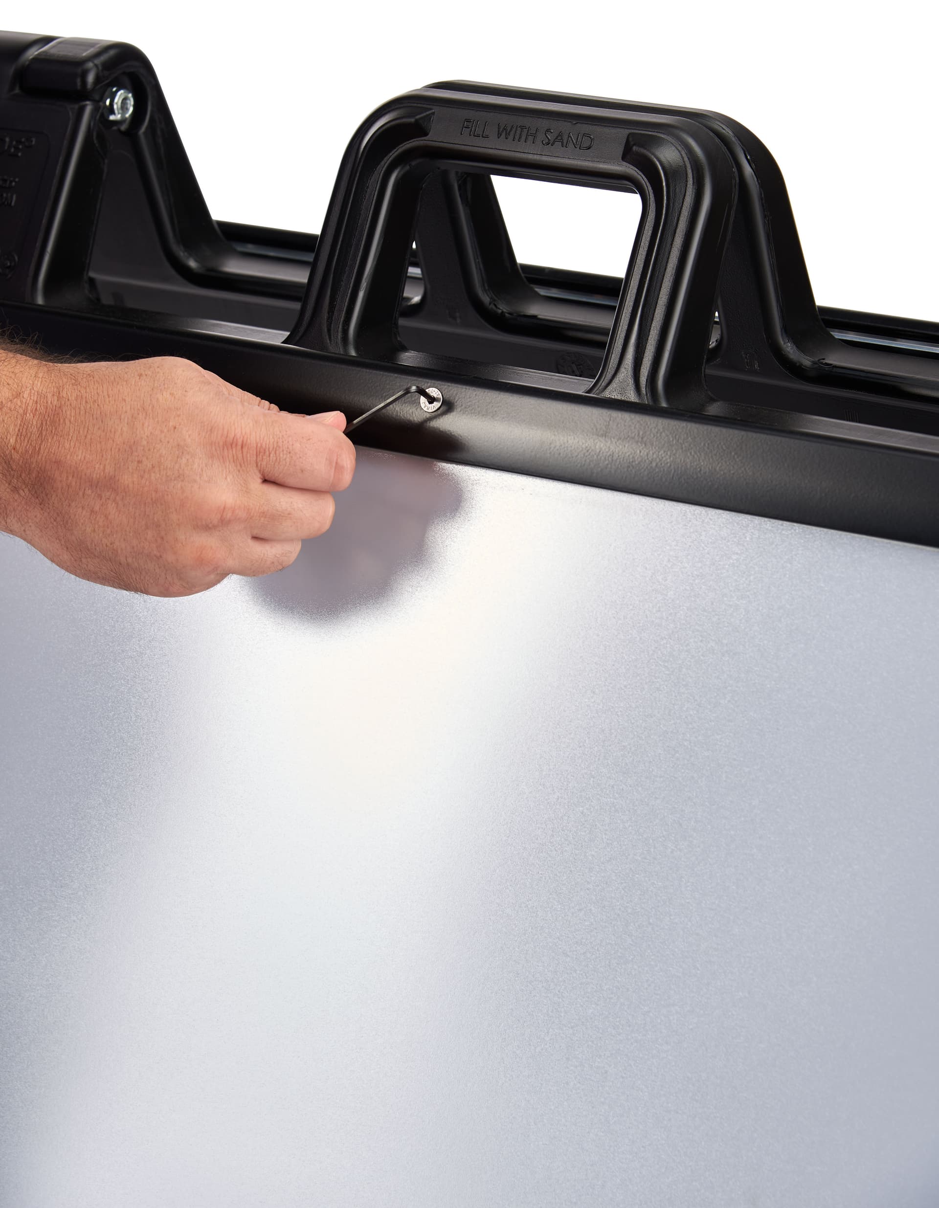 Black snap open a-frame sidewalk sign with lockable design 