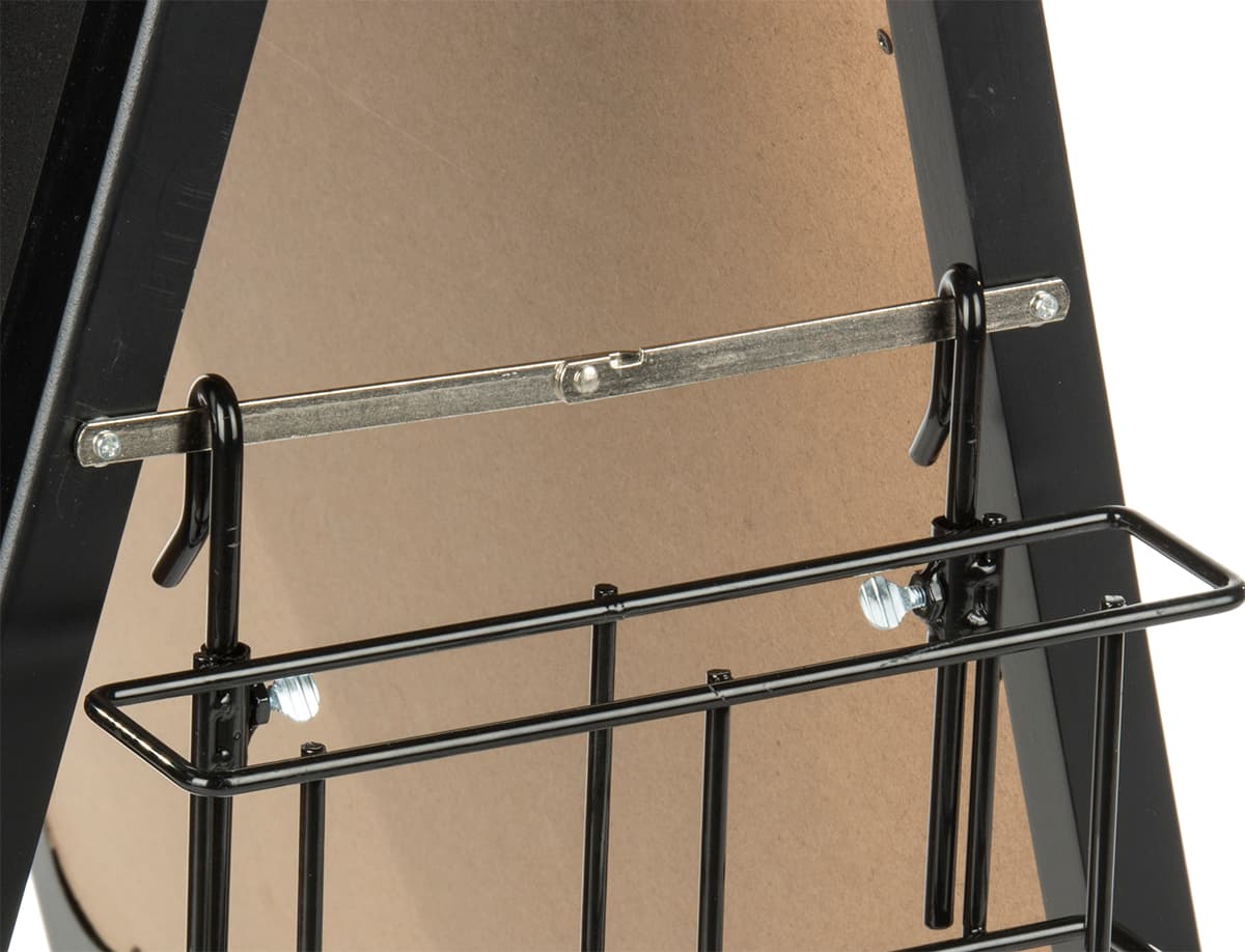 Adjustable Black A-Frame Literature Pocket With Business Card Holder