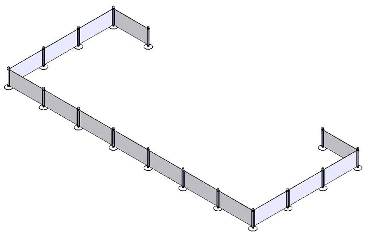 Cafe Wind Barrier with Single Sided Printing