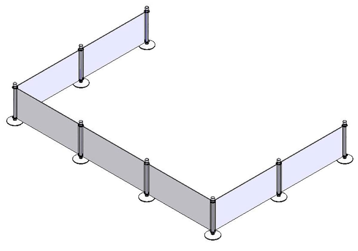 Outdoor Cafe Barrier with Single Sided Printing