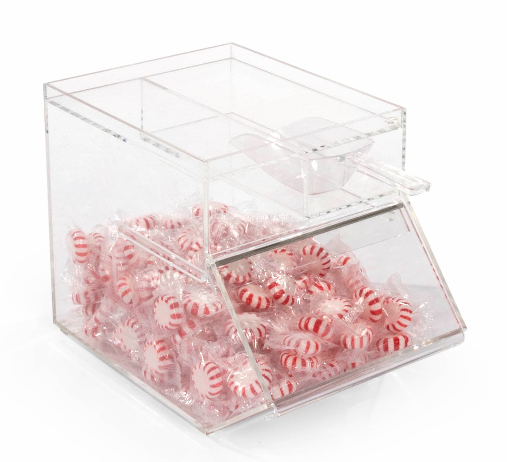 Plastic Candy Jar with Angled Front