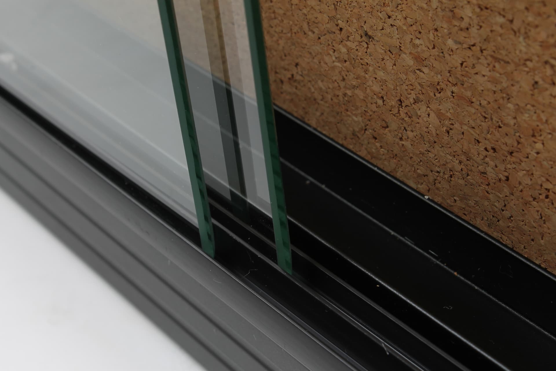 Black Cork Board with Track Sliding