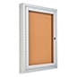 18 x 24 or 30 x 36 Enclosed Cork Board with Locking Door - Silver