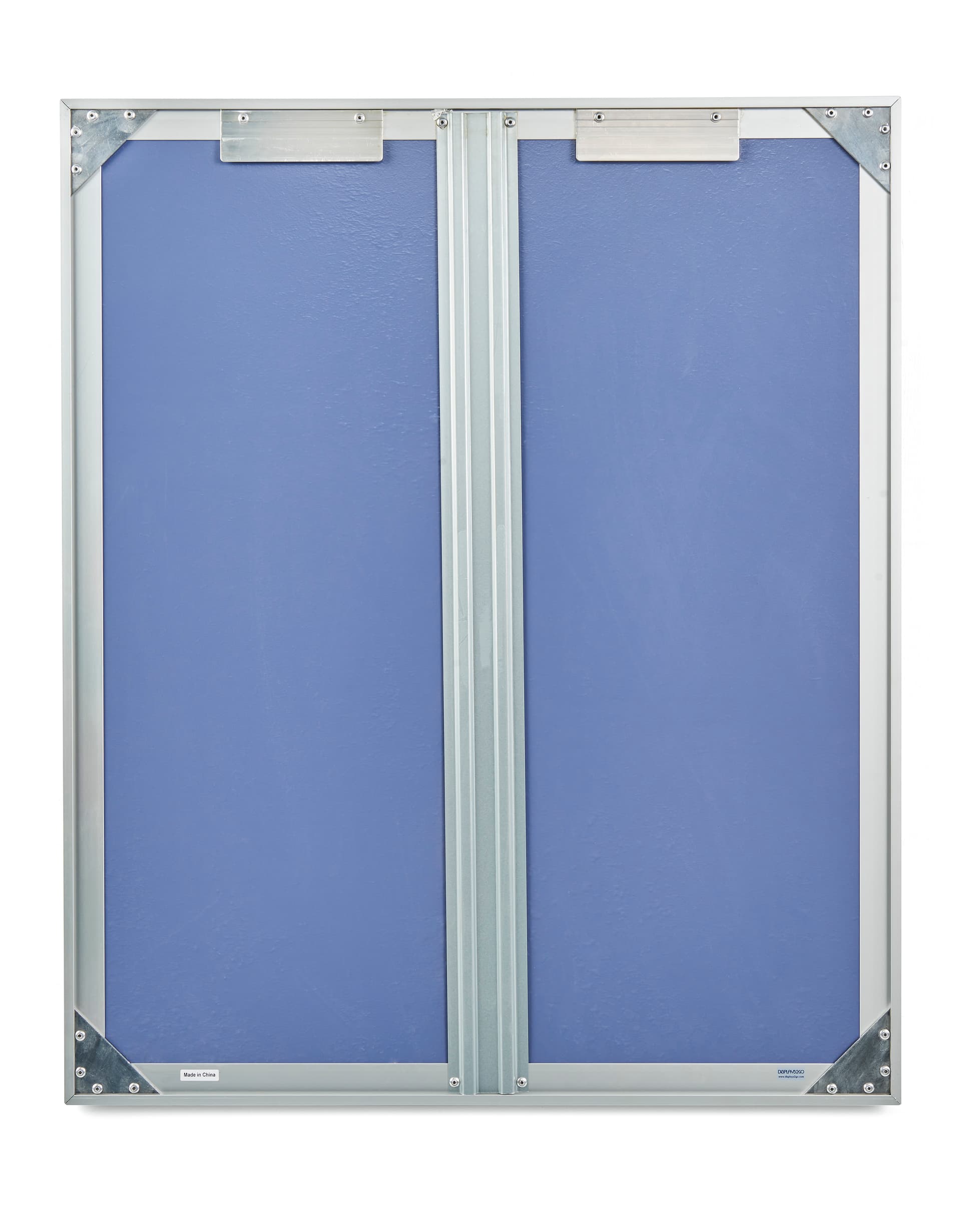 This enclosed aluminum bulletin board has silver anodized framing