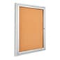 18 x 24 or 30 x 36 Enclosed Cork Board with Locking Door - Silver