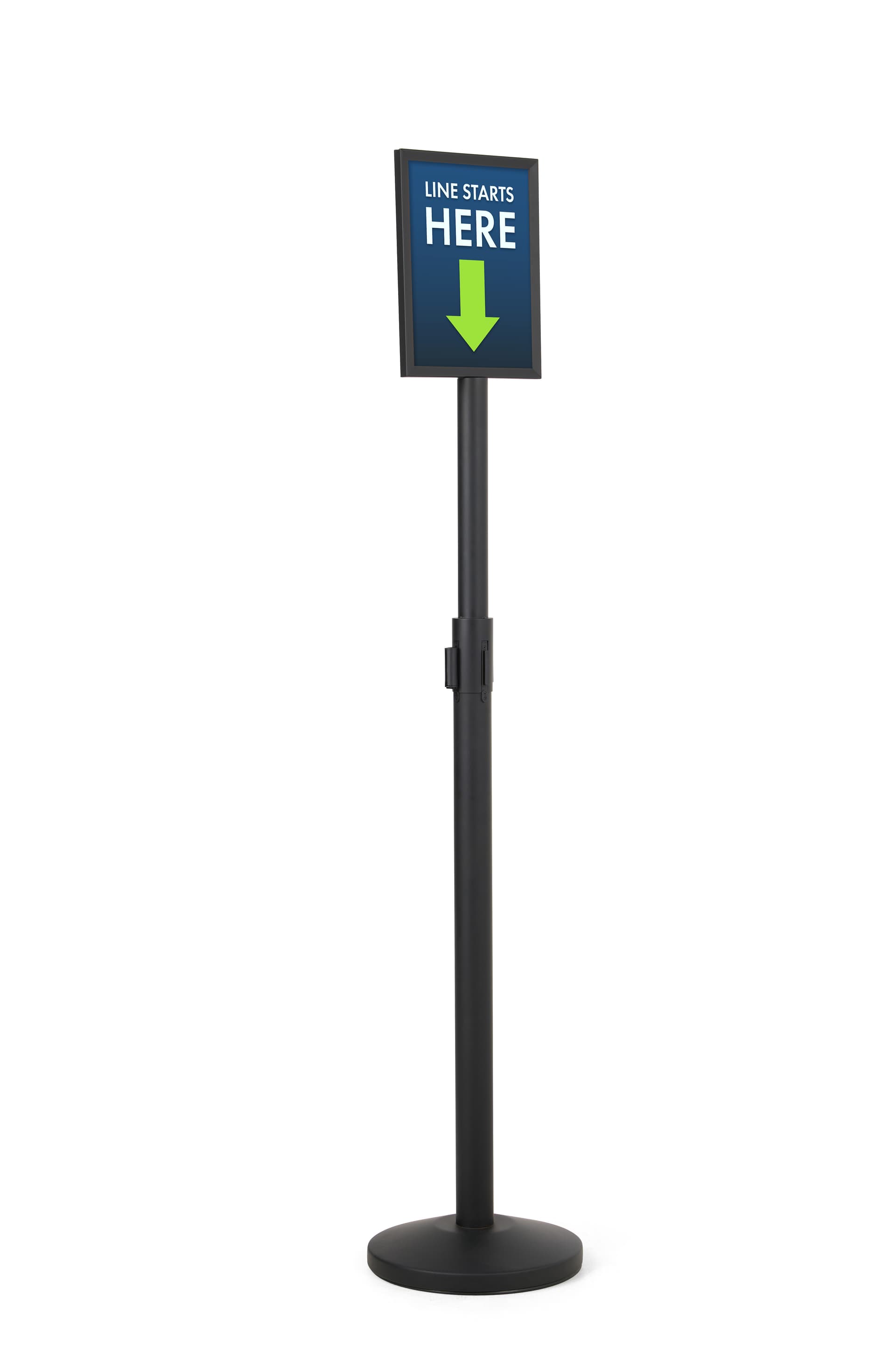 Extra tall stanchion sign with steel frame