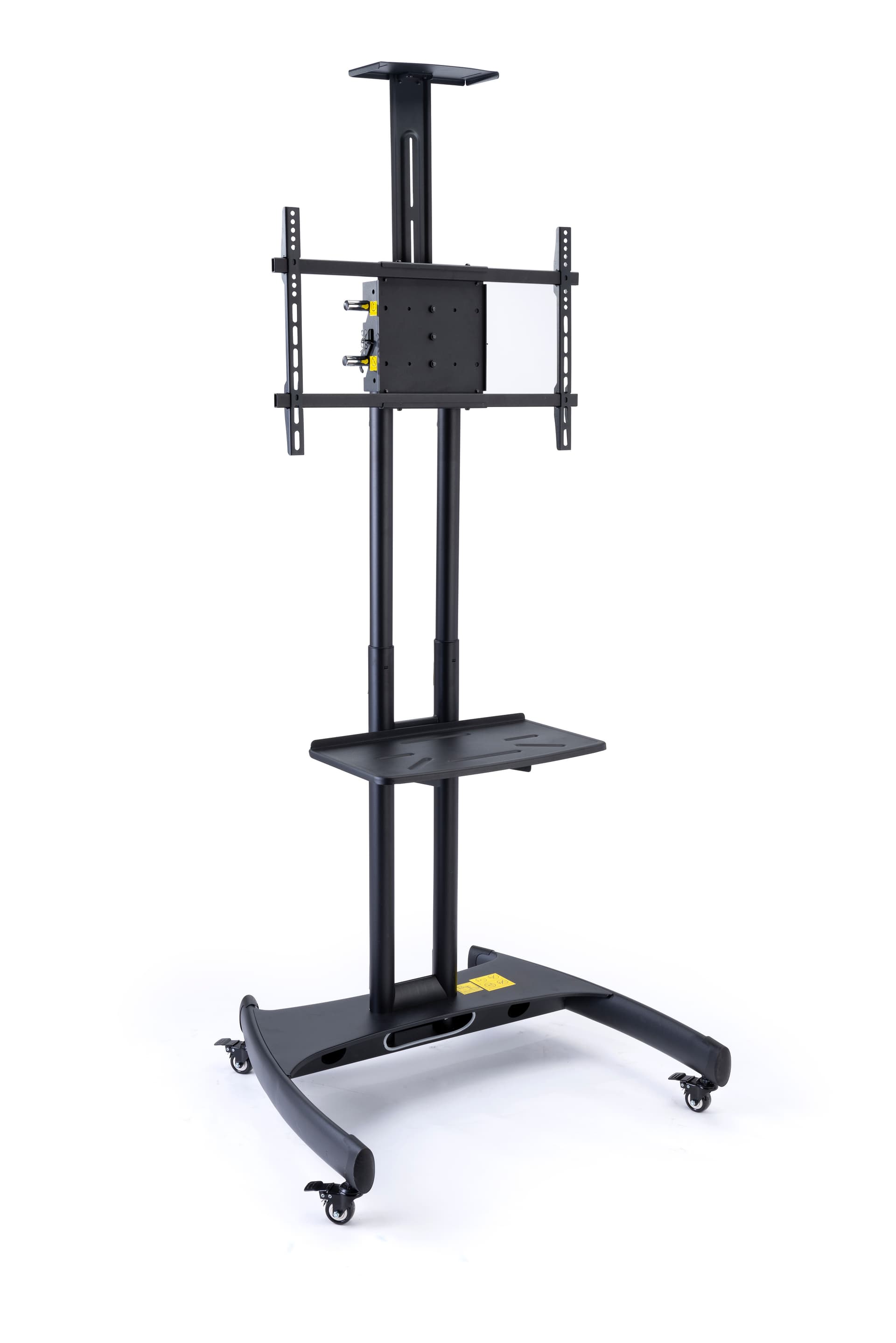 Height-adjustable rolling widescreen TV stand