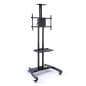 TV Stand with Wheels, Fits Monitors 40” to 65”, Adjustable, Camera & AV Shelf - Black