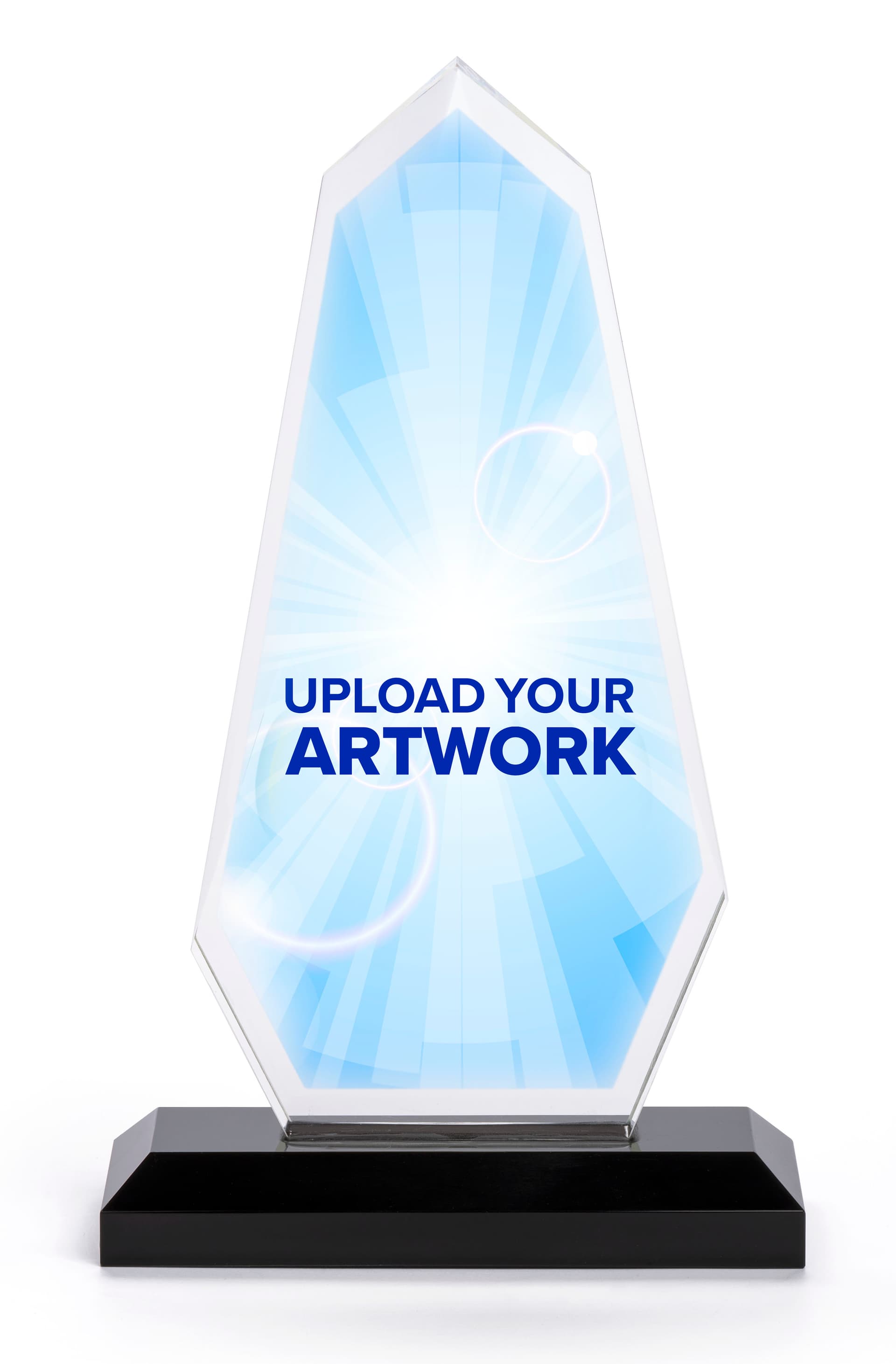 Acrylic rectangle teardrop award with full body printing