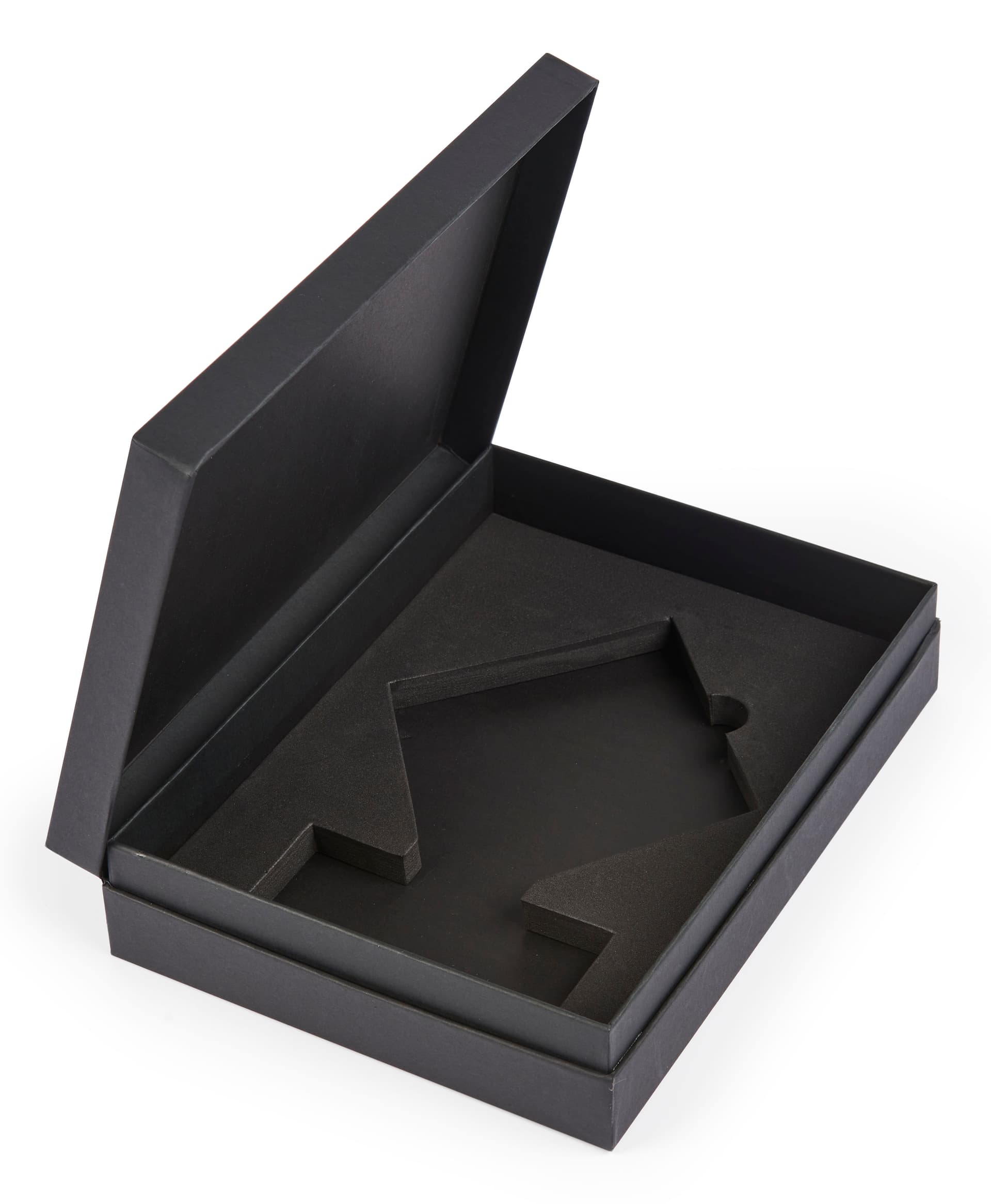 Square diamond recognition trophy includes custom fit black gift box
