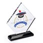 6.75 x 8 Acrylic Square Diamond Award, Full-Color 2-Sided Custom Print, Base - Clear