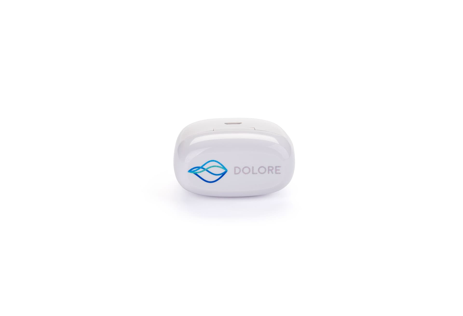 White promotional wireless earphone buds with vivid color graphics