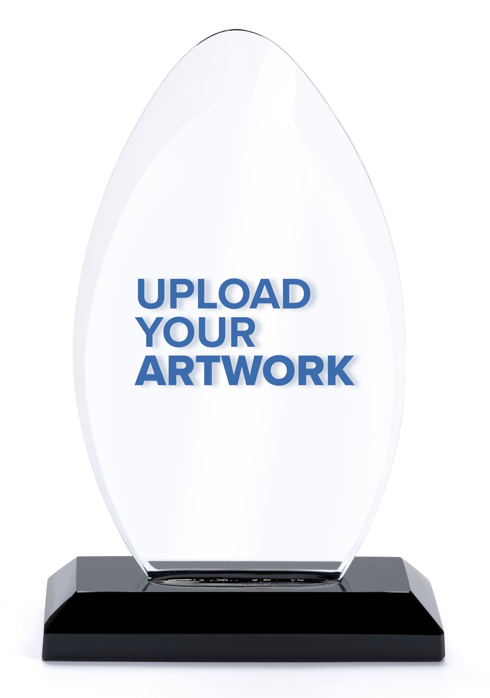 Custom glass recognition award with ability to upload your personalized graphics