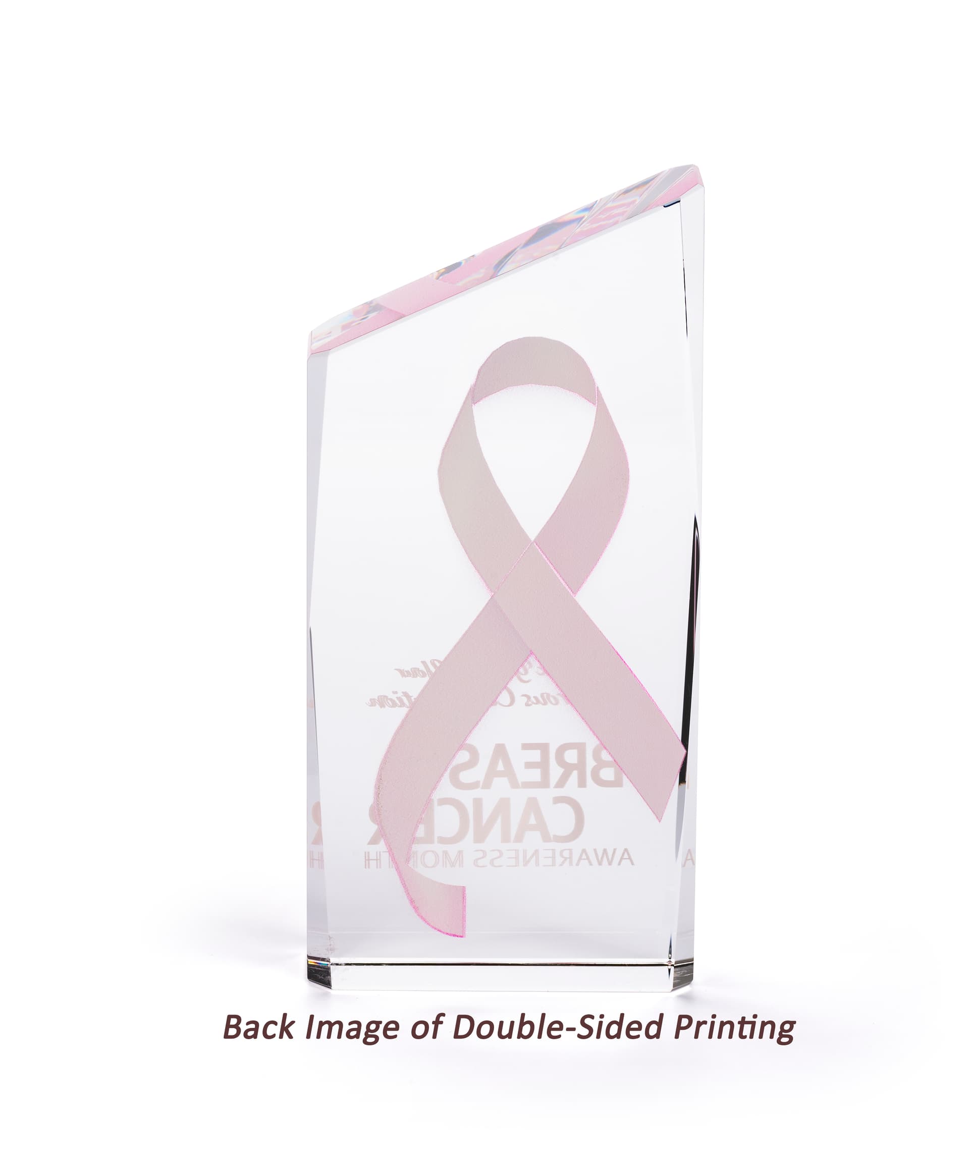 Crystal corporate trophy with lead free glass