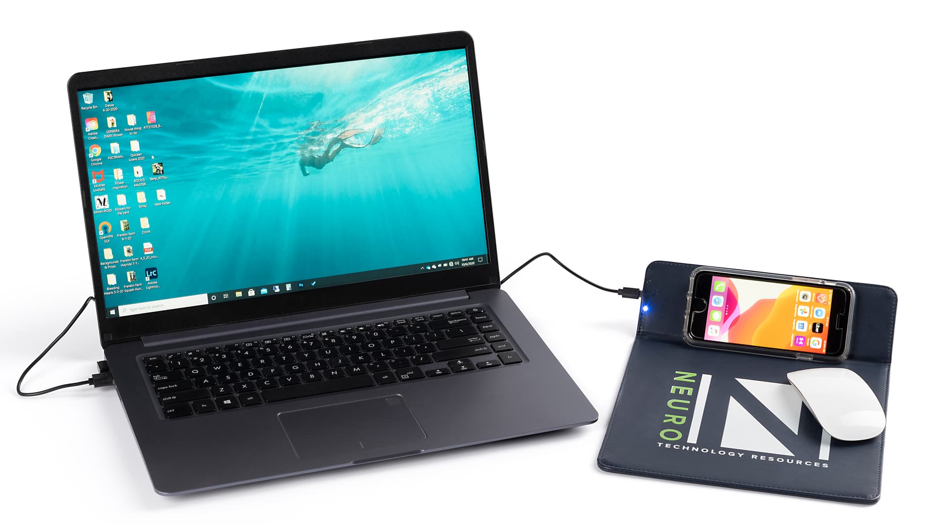 Blue Qi wireless charging mouse pad