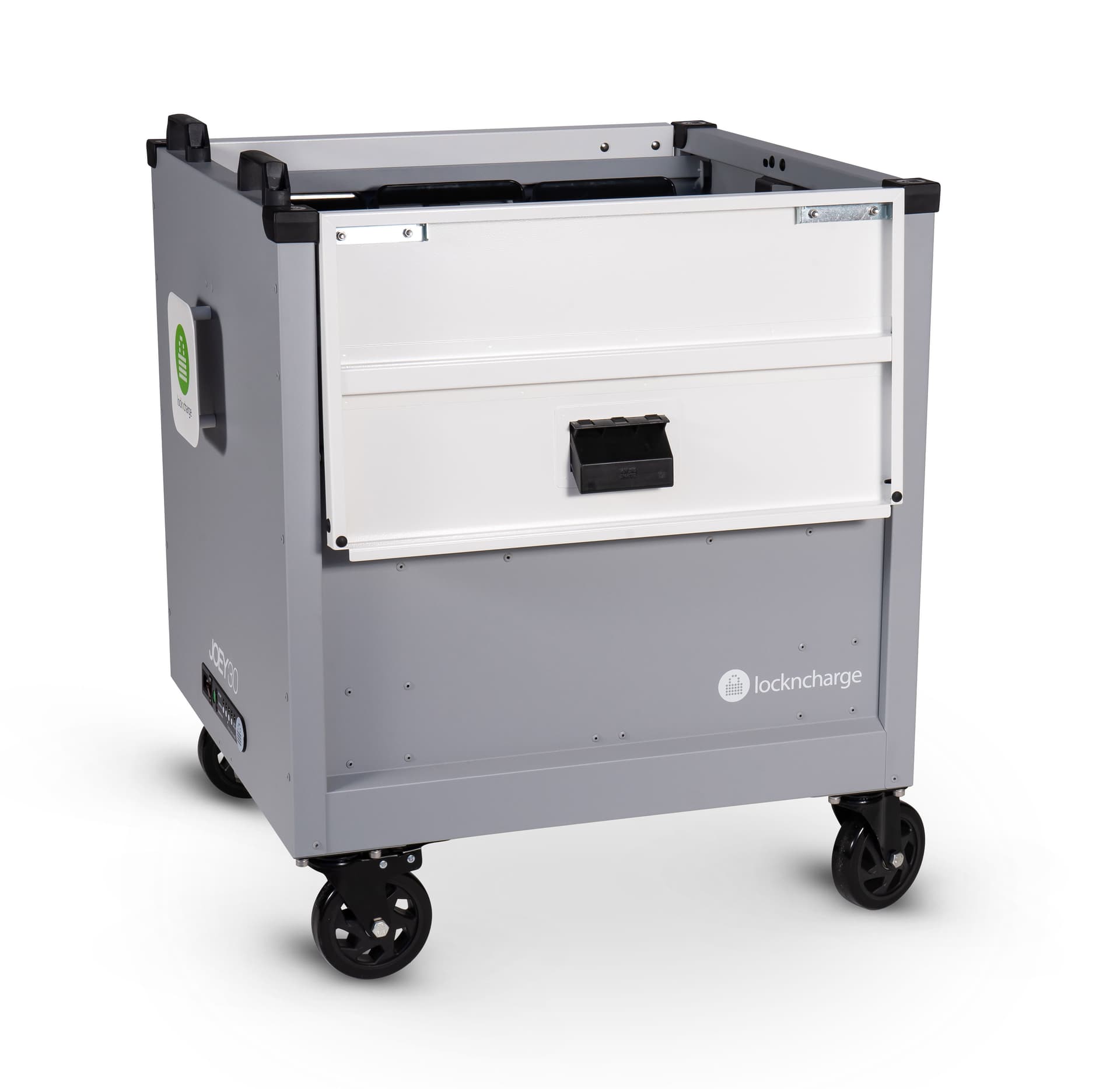 mobile charging cart with fold open top
