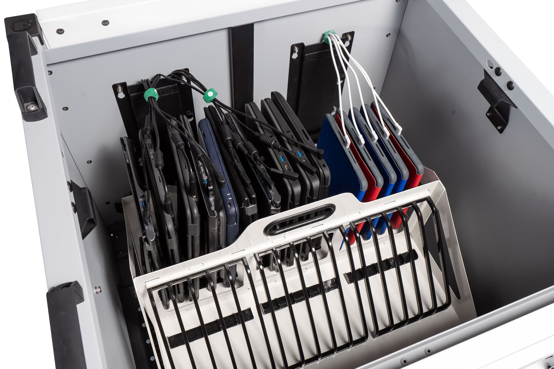 mobile charging cart prewired for USB-C