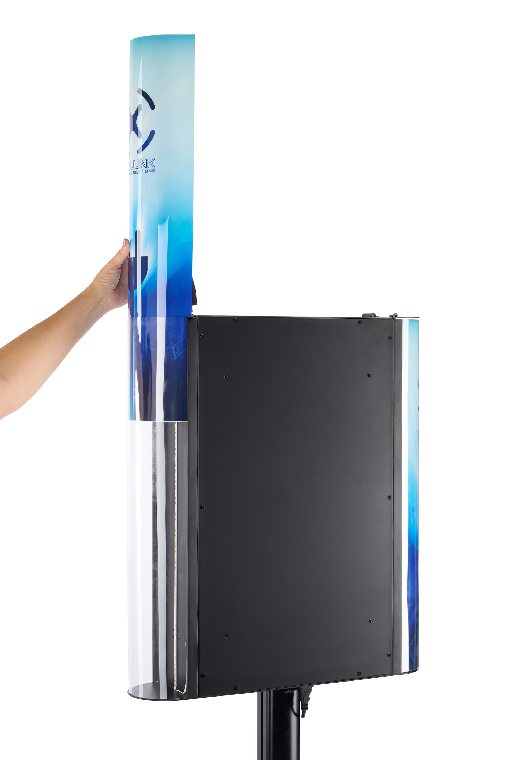 Cell phone charging station graphic installation