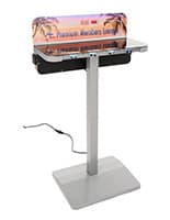 Charging Table for Wall/Floor w/ Custom Graphics, 8 cables, 2 Wireless Pads - Silver Charging station table with steel material