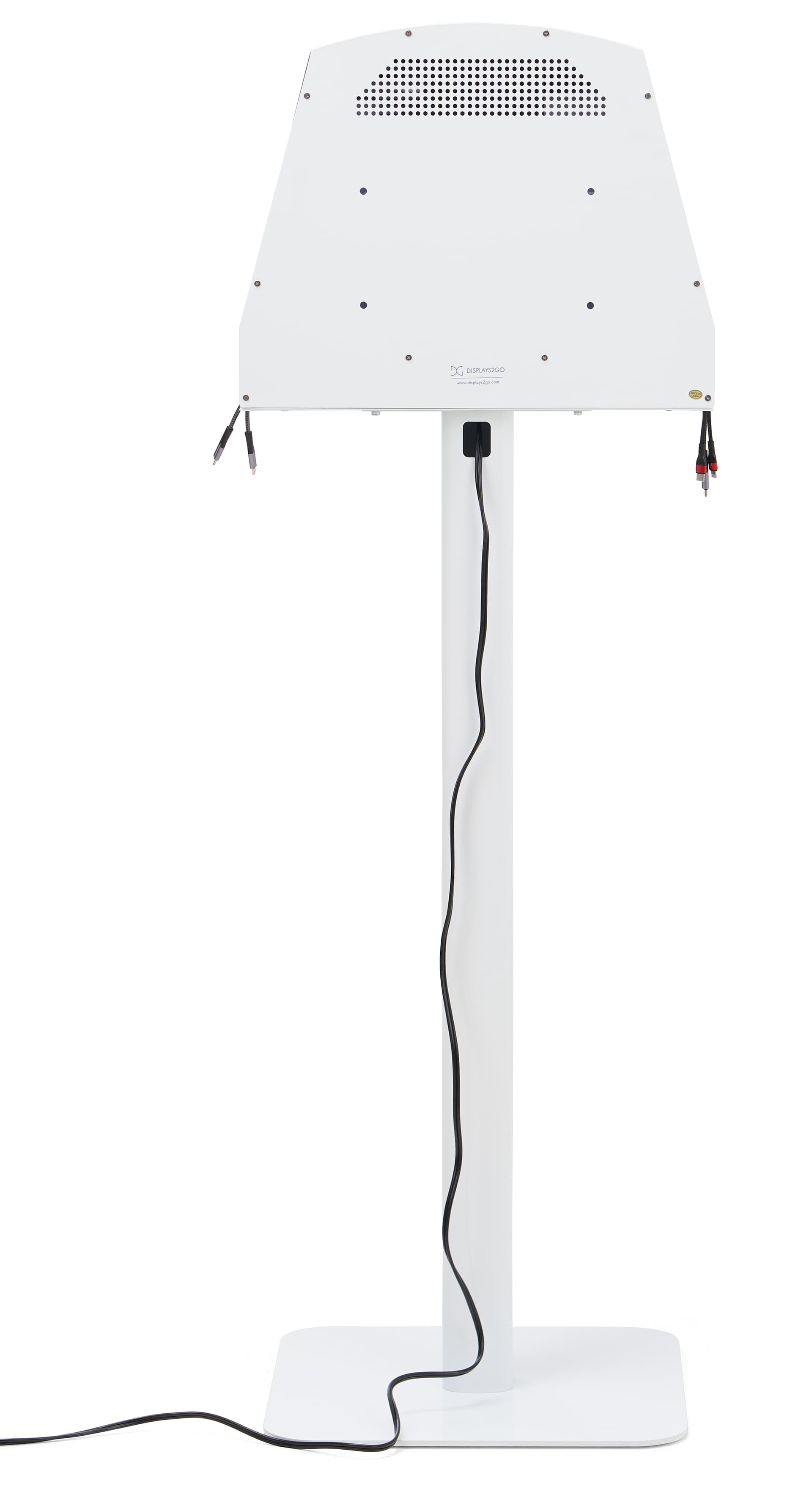 Backside view of cell phone charging station
