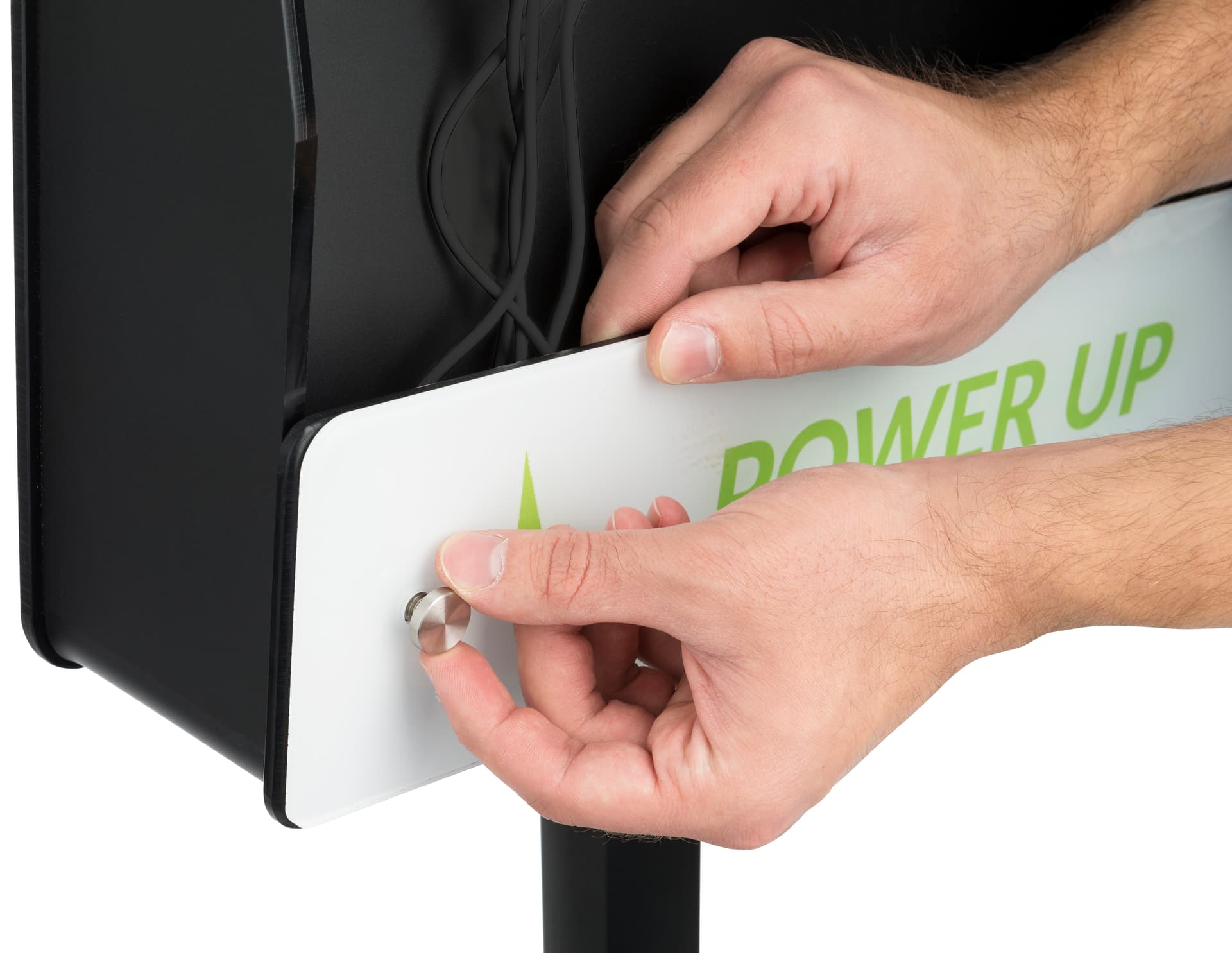 Floor Standing Mobile Charging Stand with Changeable Graphics
