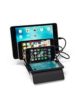 Plastic 4 port USB charger dock with wireless pad 