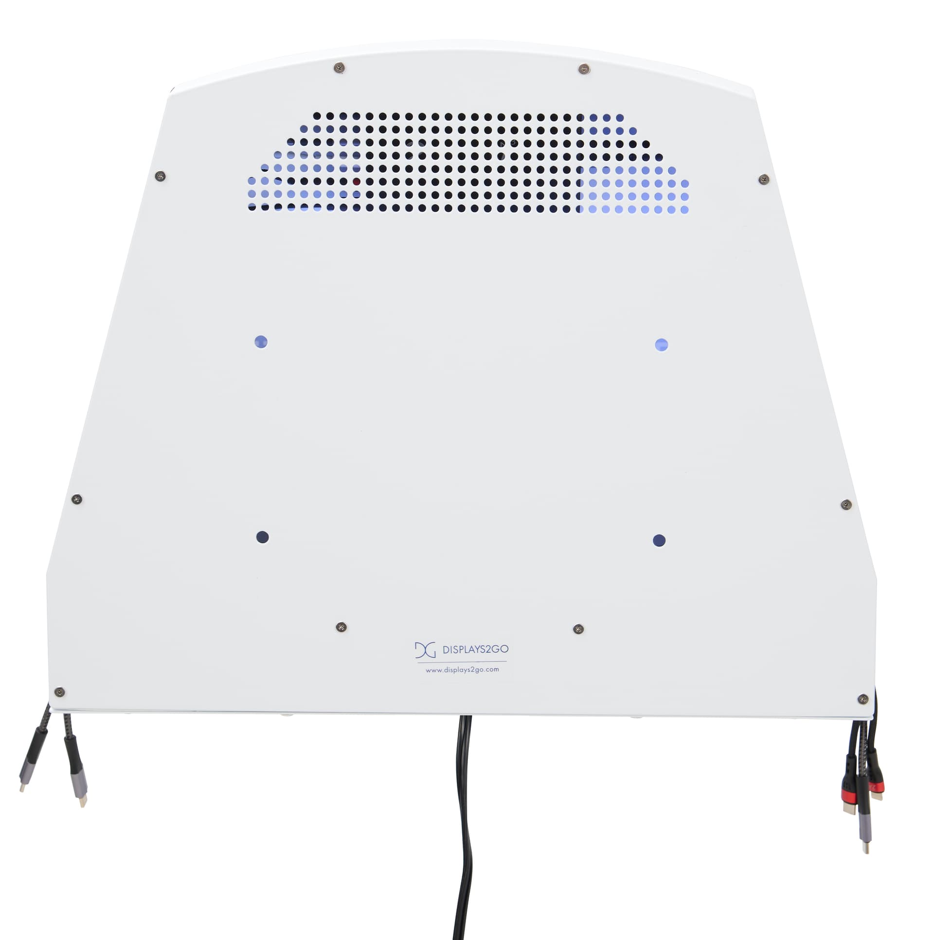 Back side view of cell phone charging station