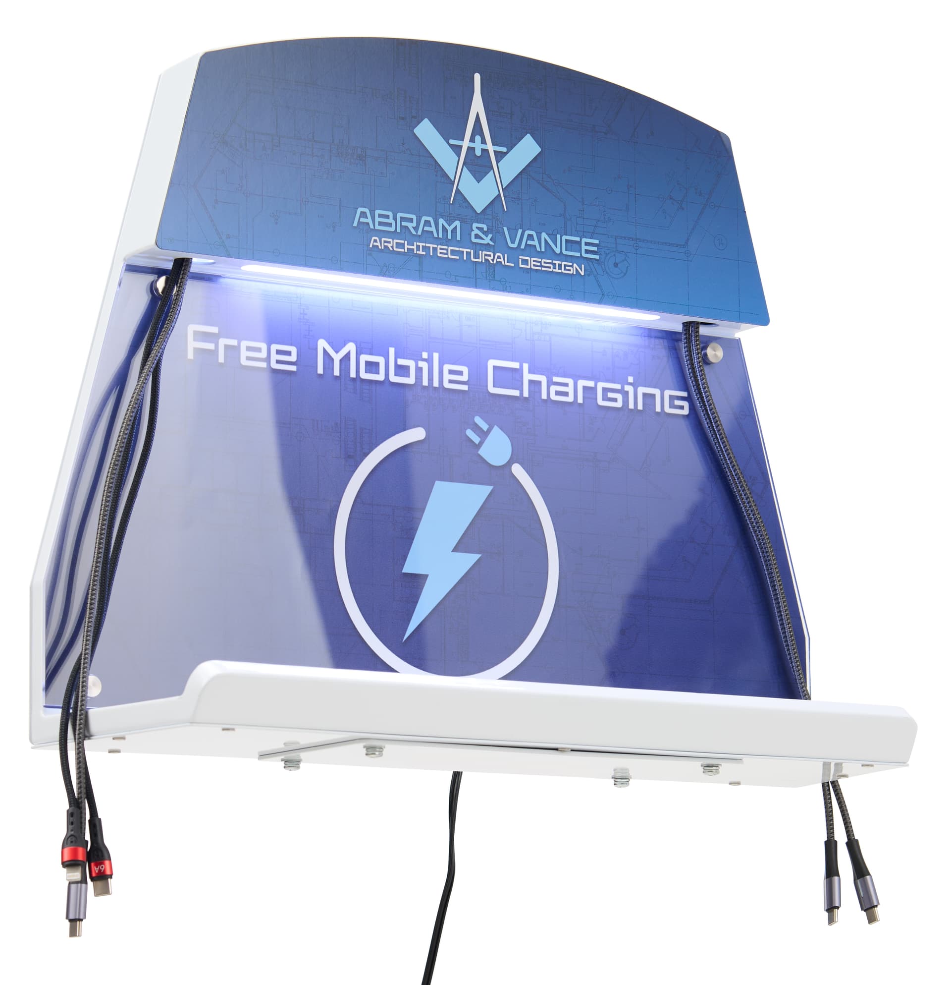 Illuminated light on cell phone charging station