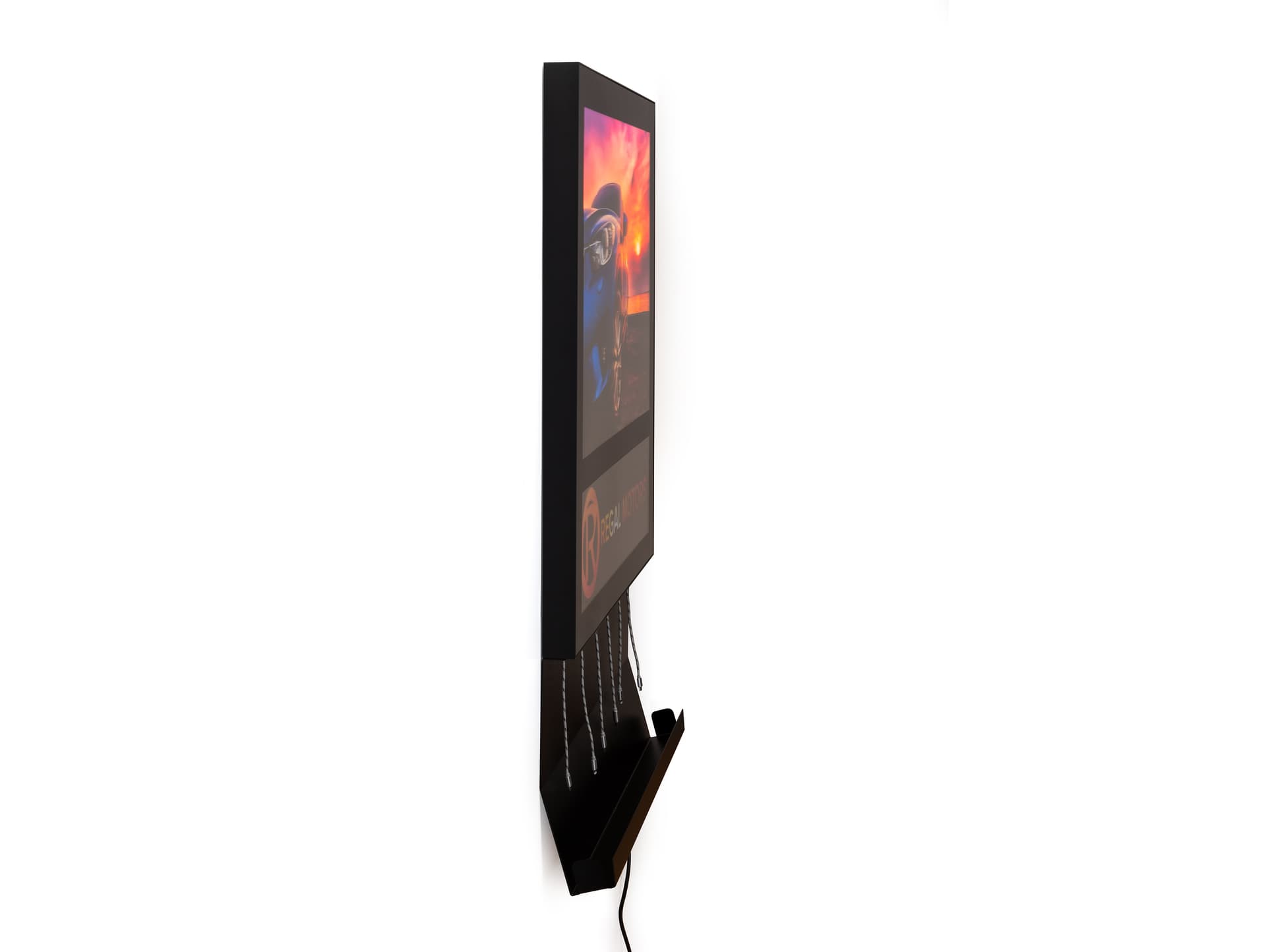 Black wall light box charging station with 40 inch height 