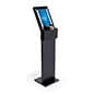 Charging Kiosk for Floor w/ 8.5 x 11 Sign Holder, 3 Cables, 5 Device Capacity – Black