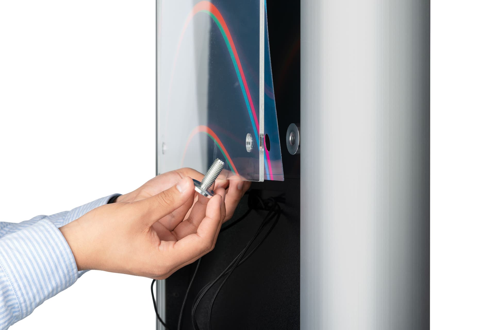 Replacement graphic for CHRGTWR series stands are easy to install