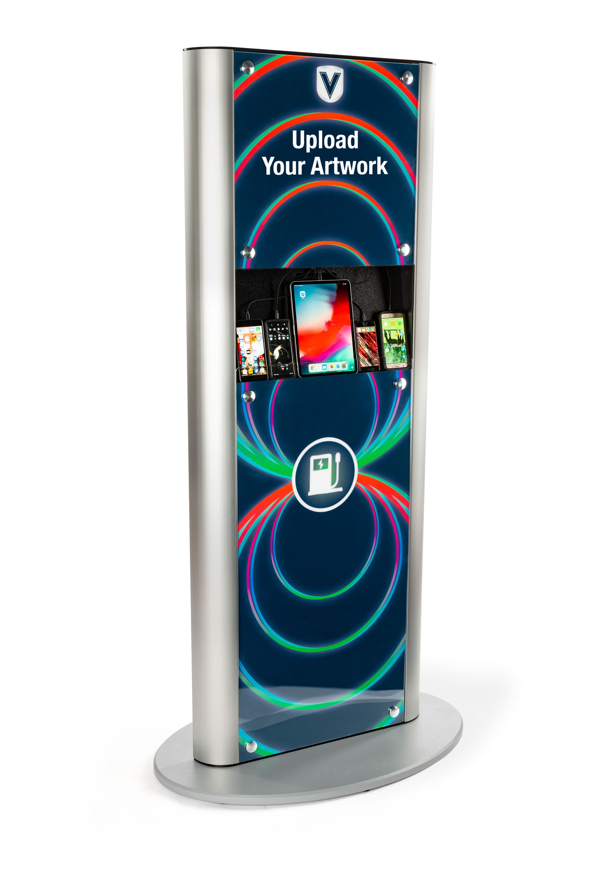 Custom replacement graphic for CHRGTWR series stands made with PETG material