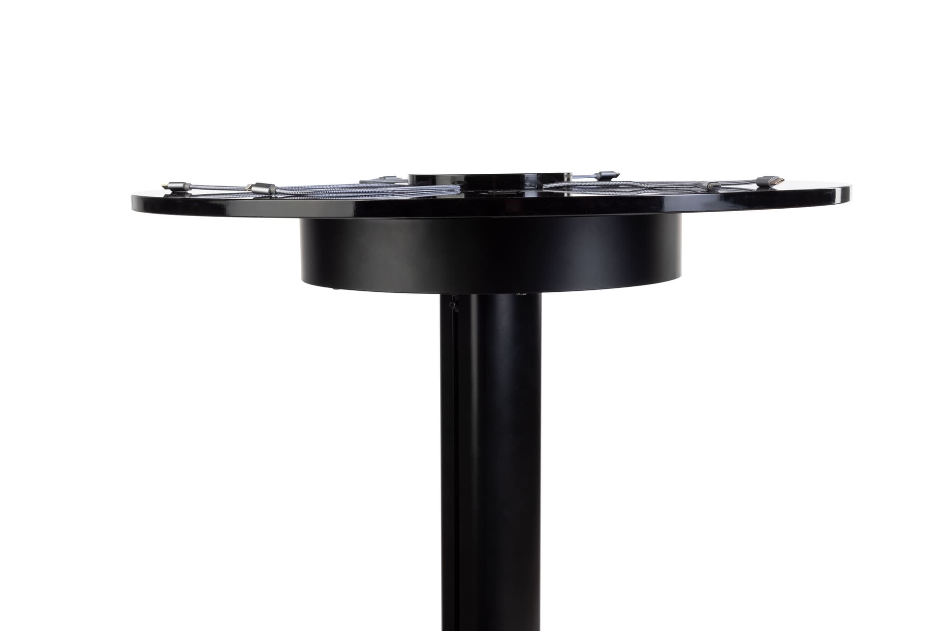 Black Qi wireless table charging station with 3 cable-free powering modules 