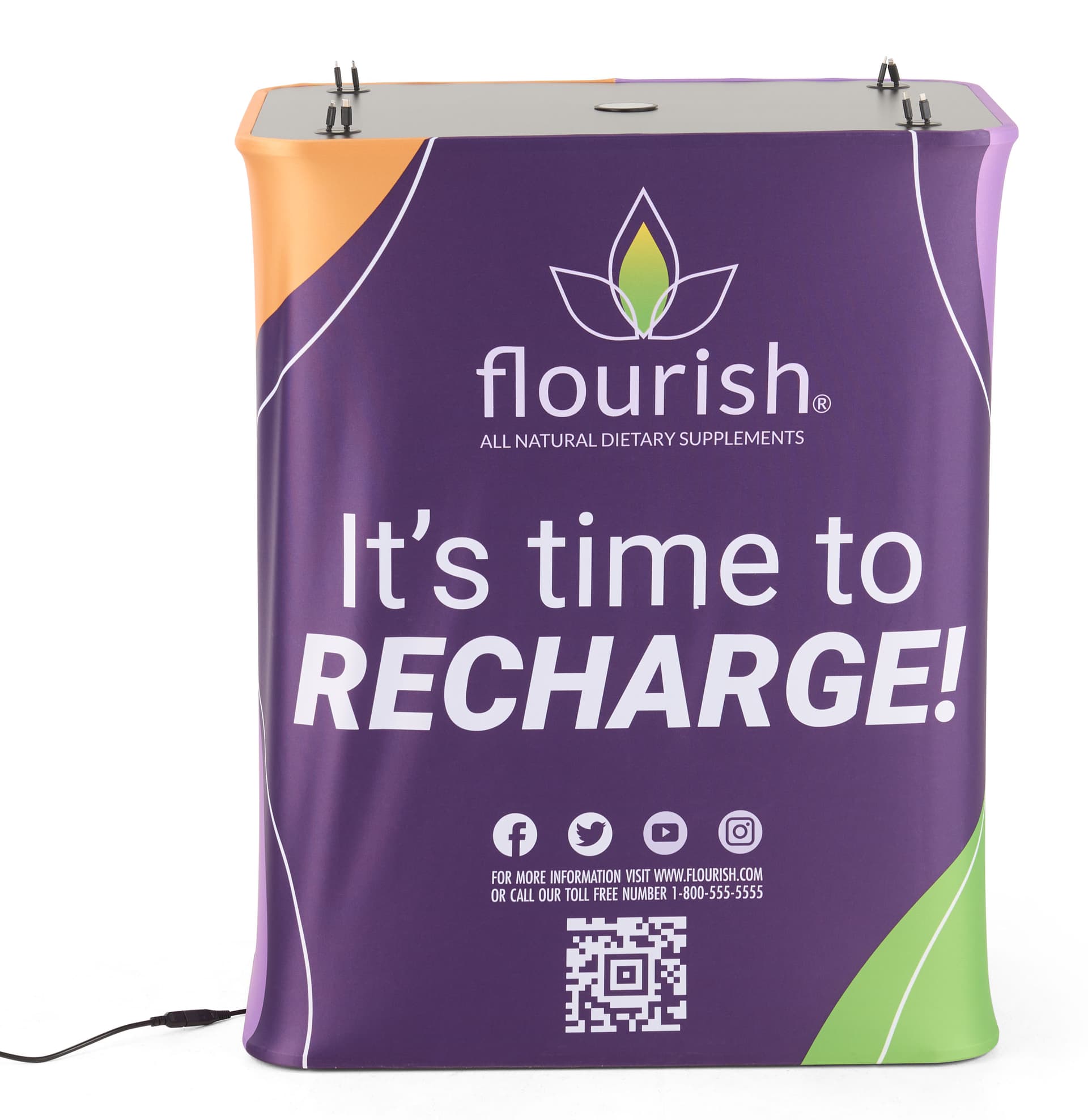 Portable charging table can charge 9 devices 