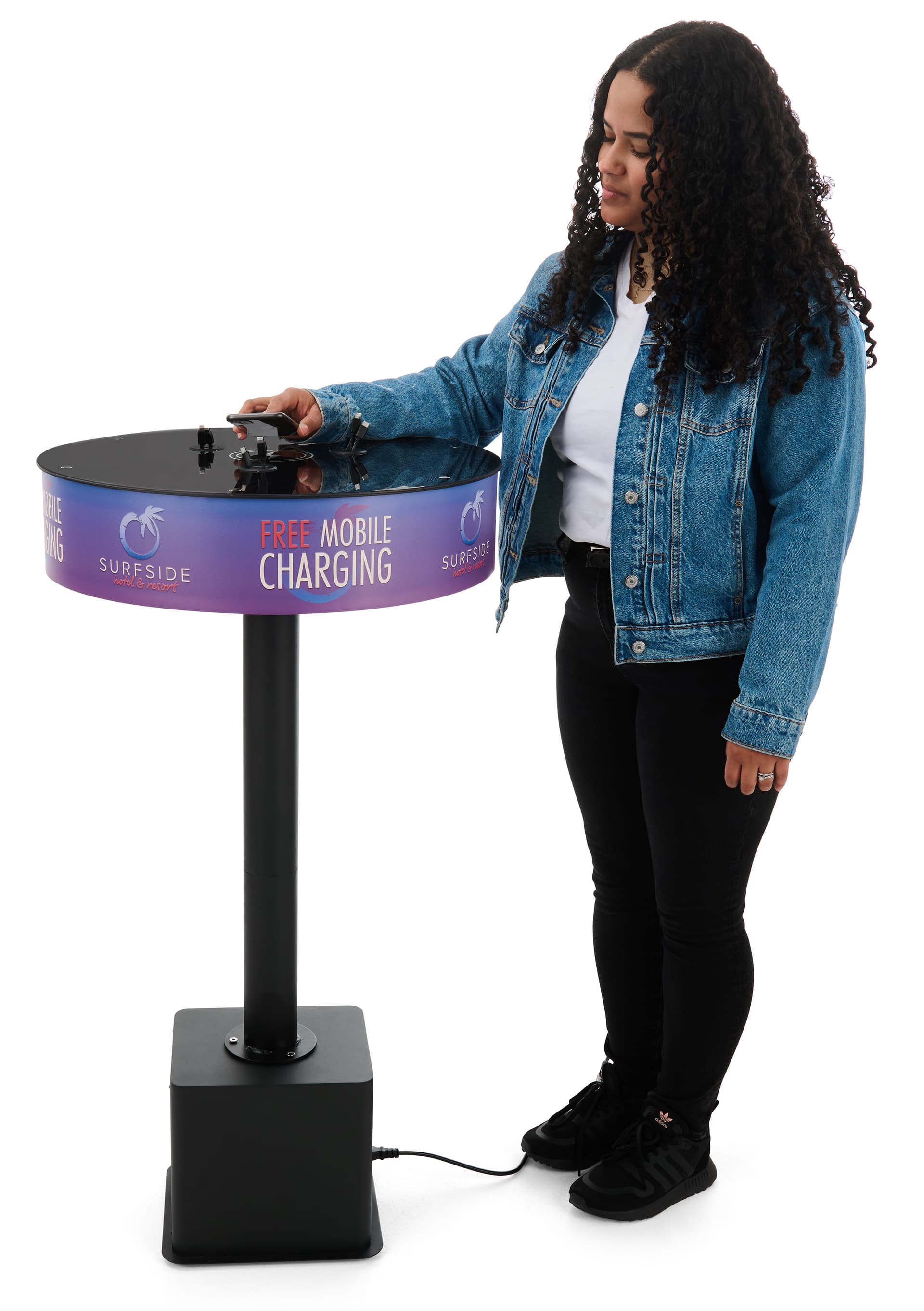 Mobile charging station with tabletop 