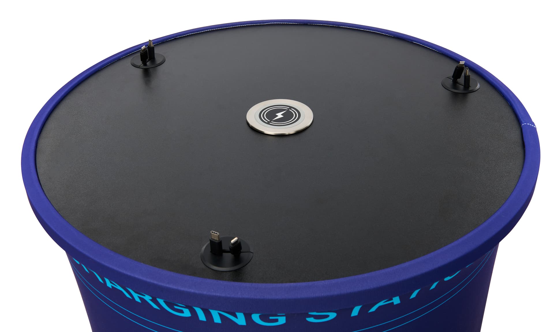 Portable charging station with six charging cords