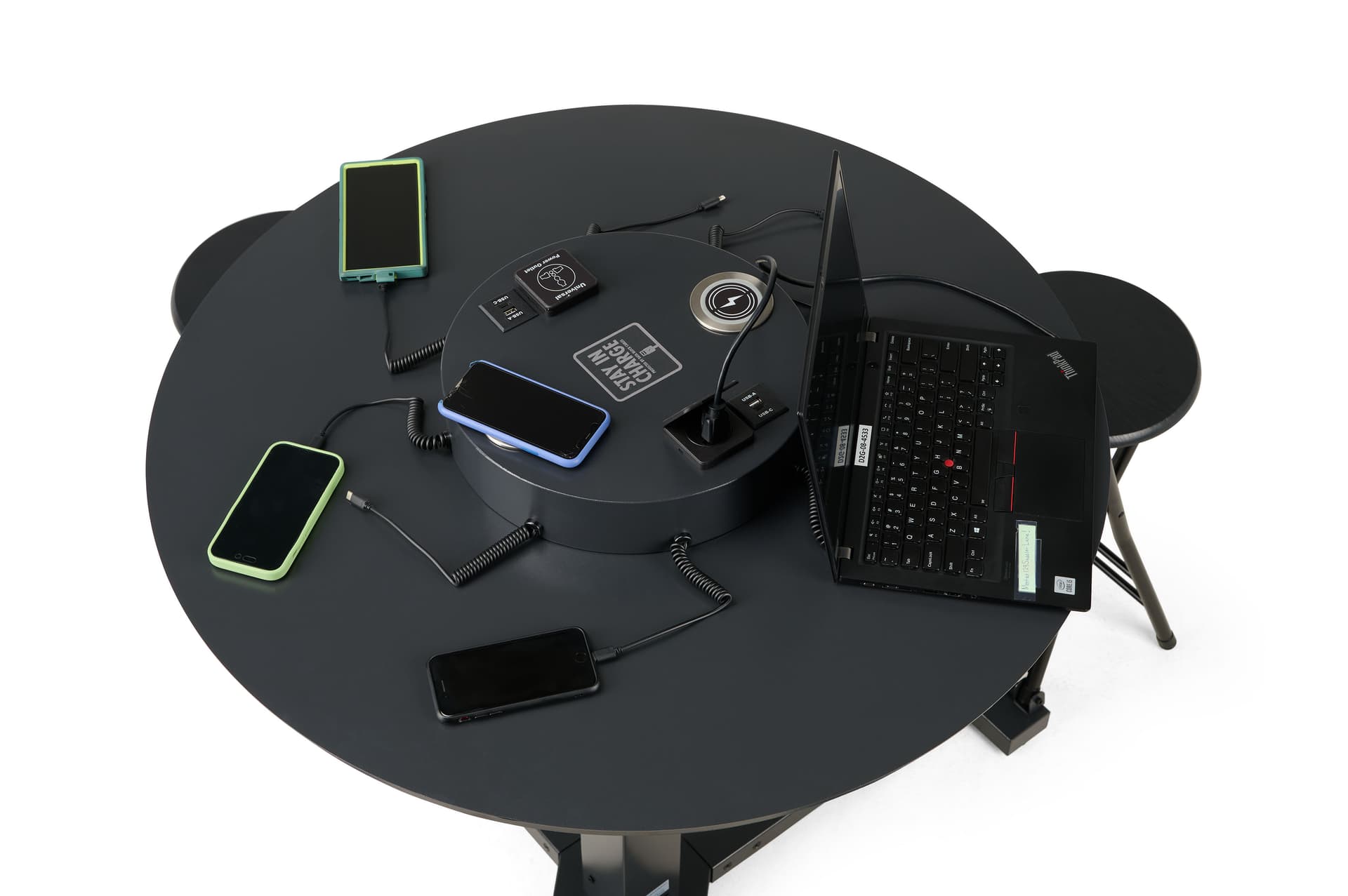 Charing table with chairs 8 charging cables