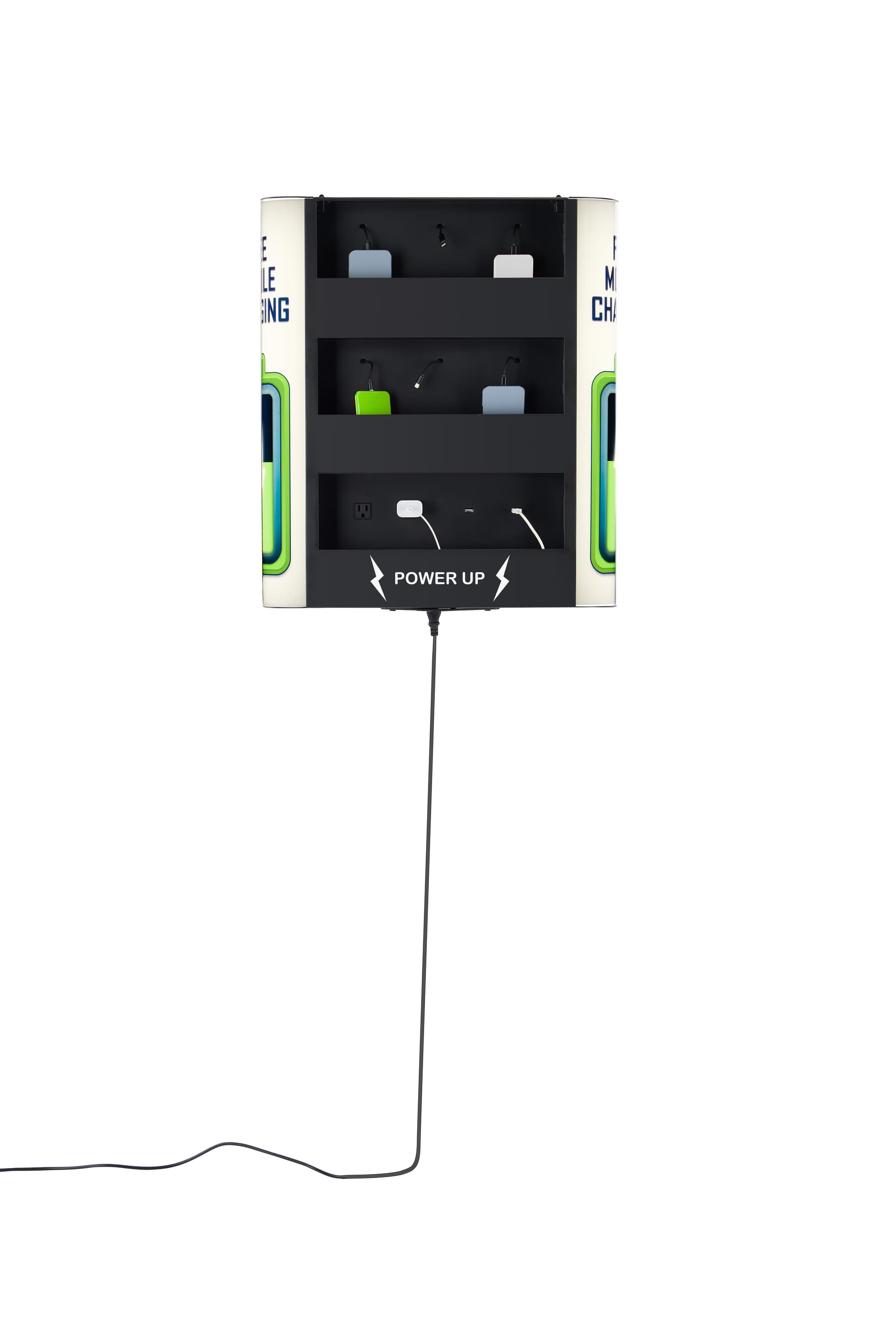 Cell phone charging station weighs 10 pounds