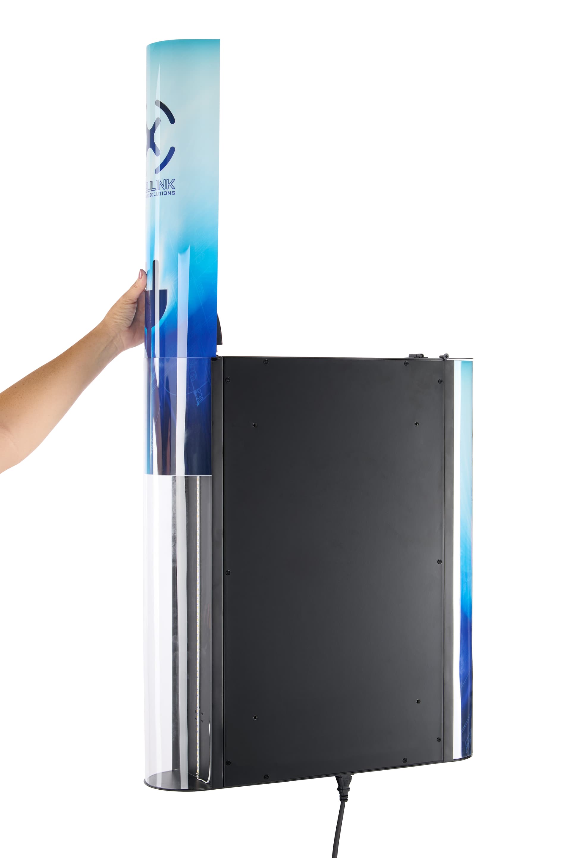 Cell phone charging station graphic installation