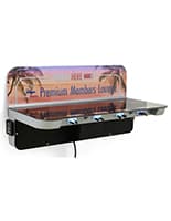 Charging Table with (2) Universal Outlets and (2) Wireless Charging Pads Charging station table with overall width of 27.56