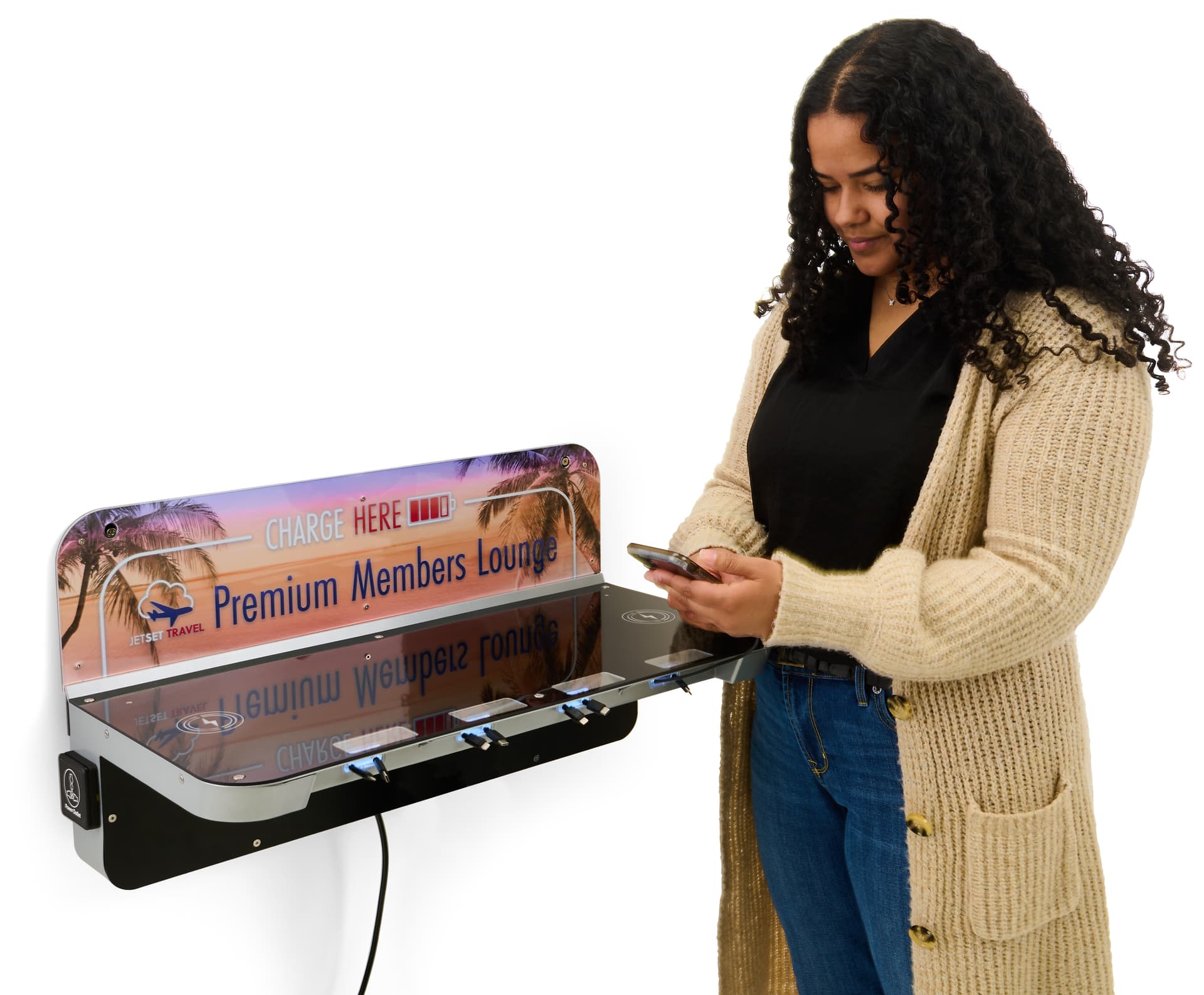 Charging station table with ten device capacity 