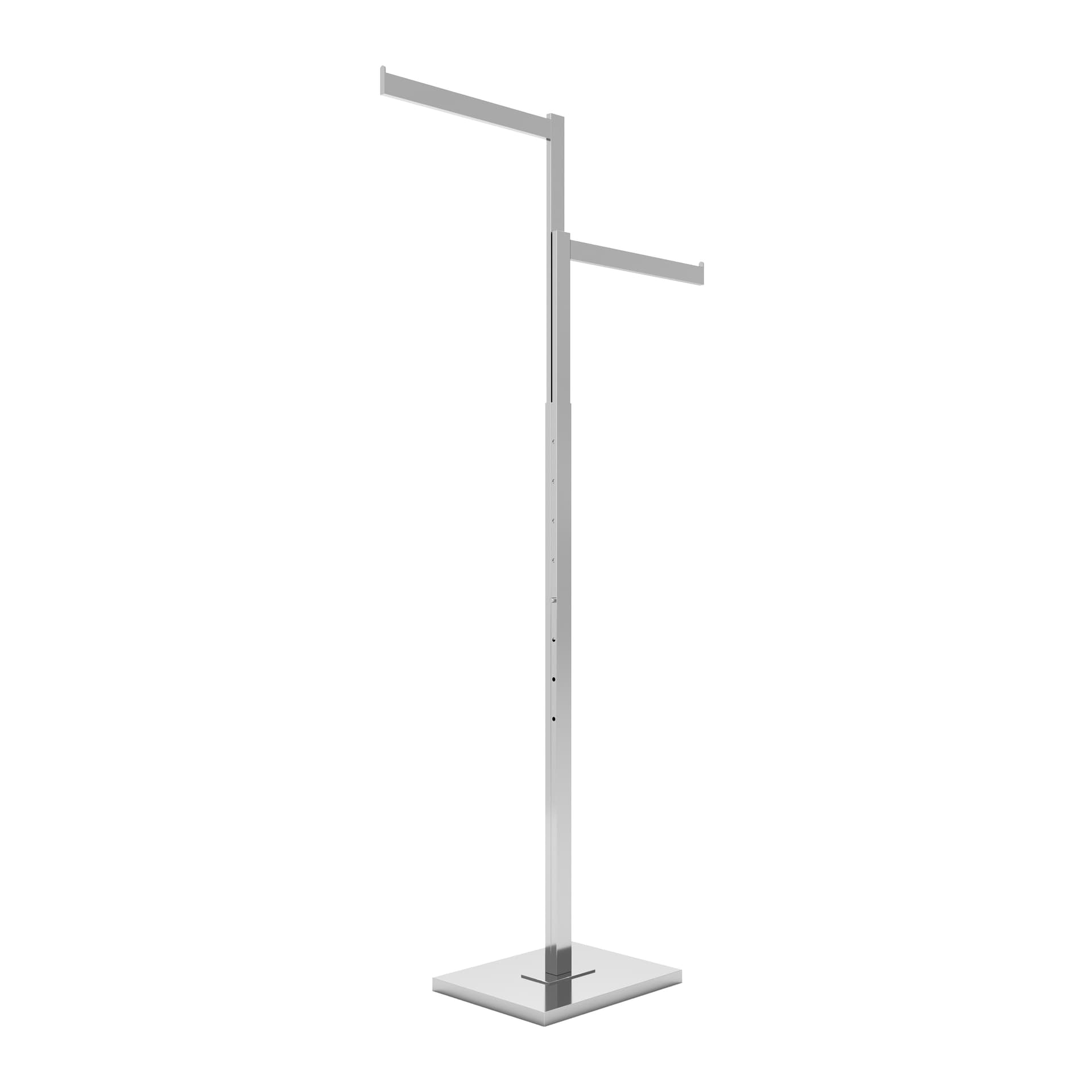 2 way clothing rack with two adjustable arms to hang clothing on