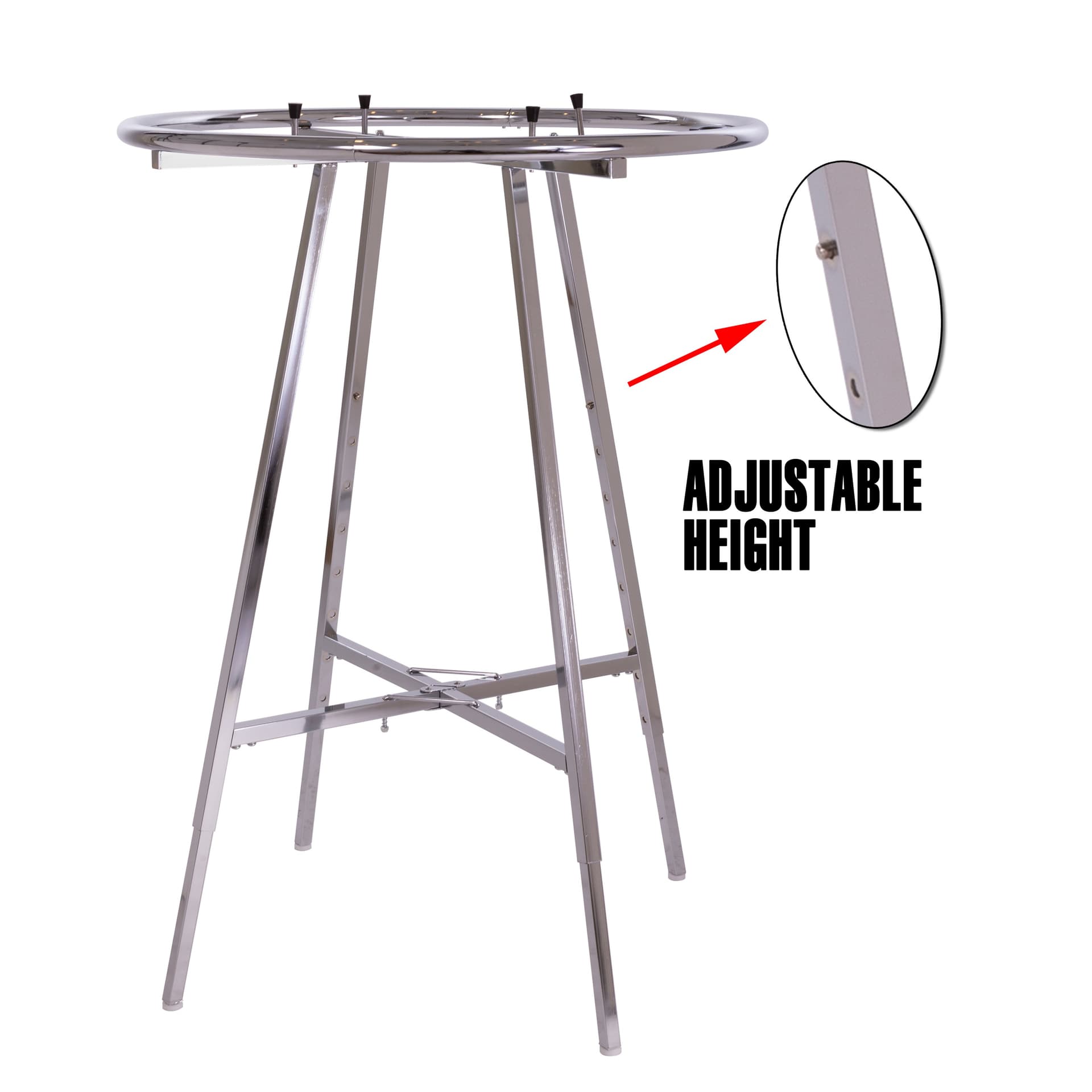 Round clothing rack with adjustable height