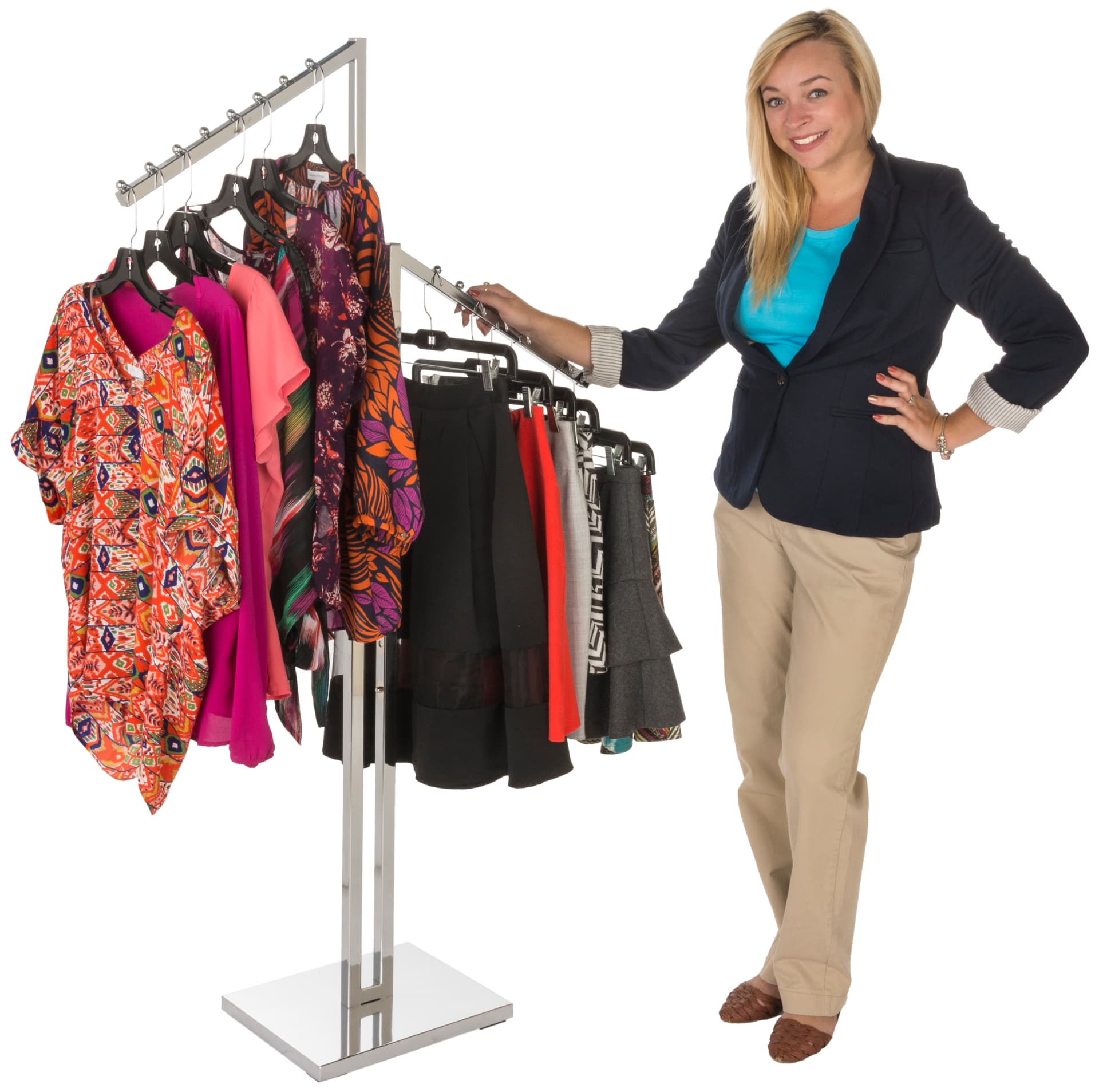 Organized Chrome Waterfall Clothing Rack