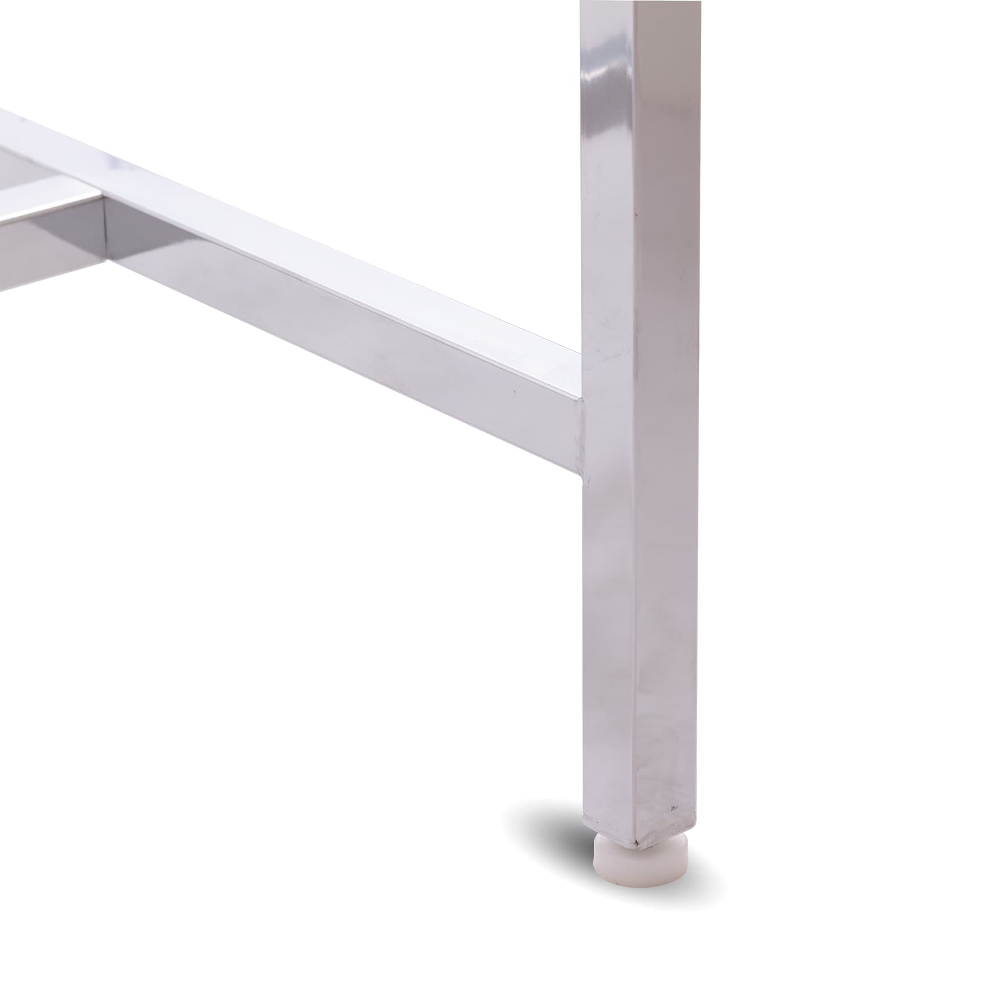 Double rail clothing rack with adjustable feet levelers