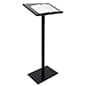 Acrylic Podium for Floor, Aluminum Pole & Base - Black