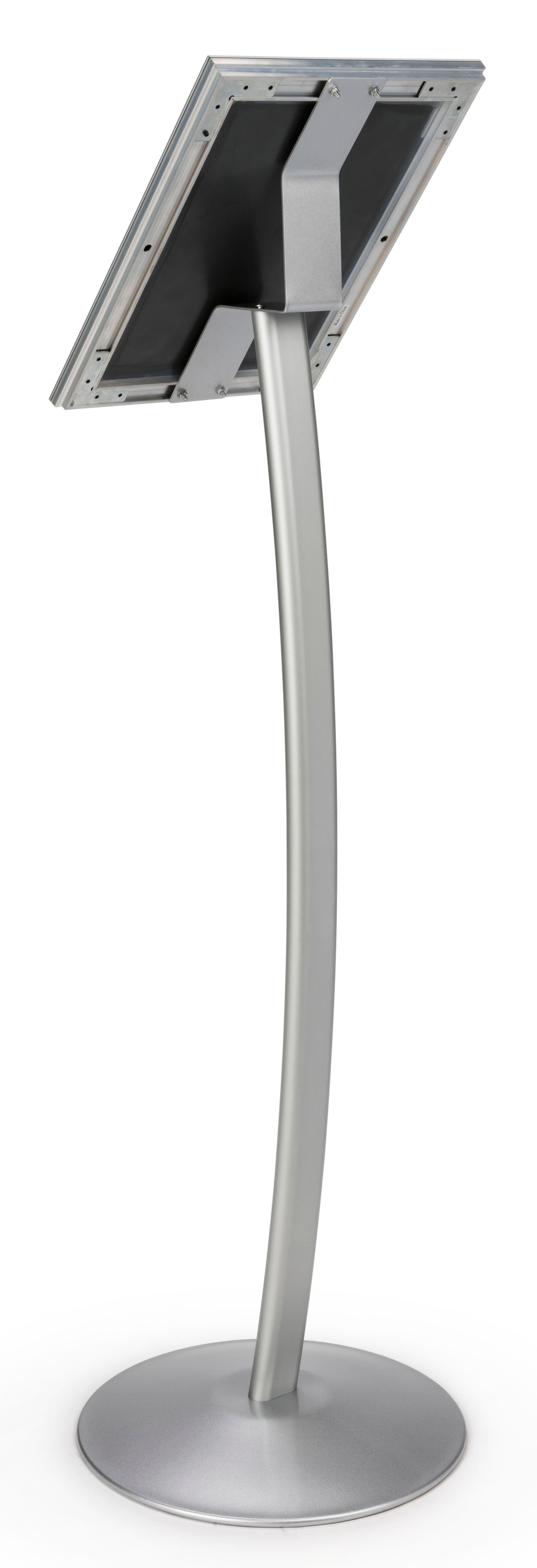 Outdoor Single Pedestal Sign with Curved Post
