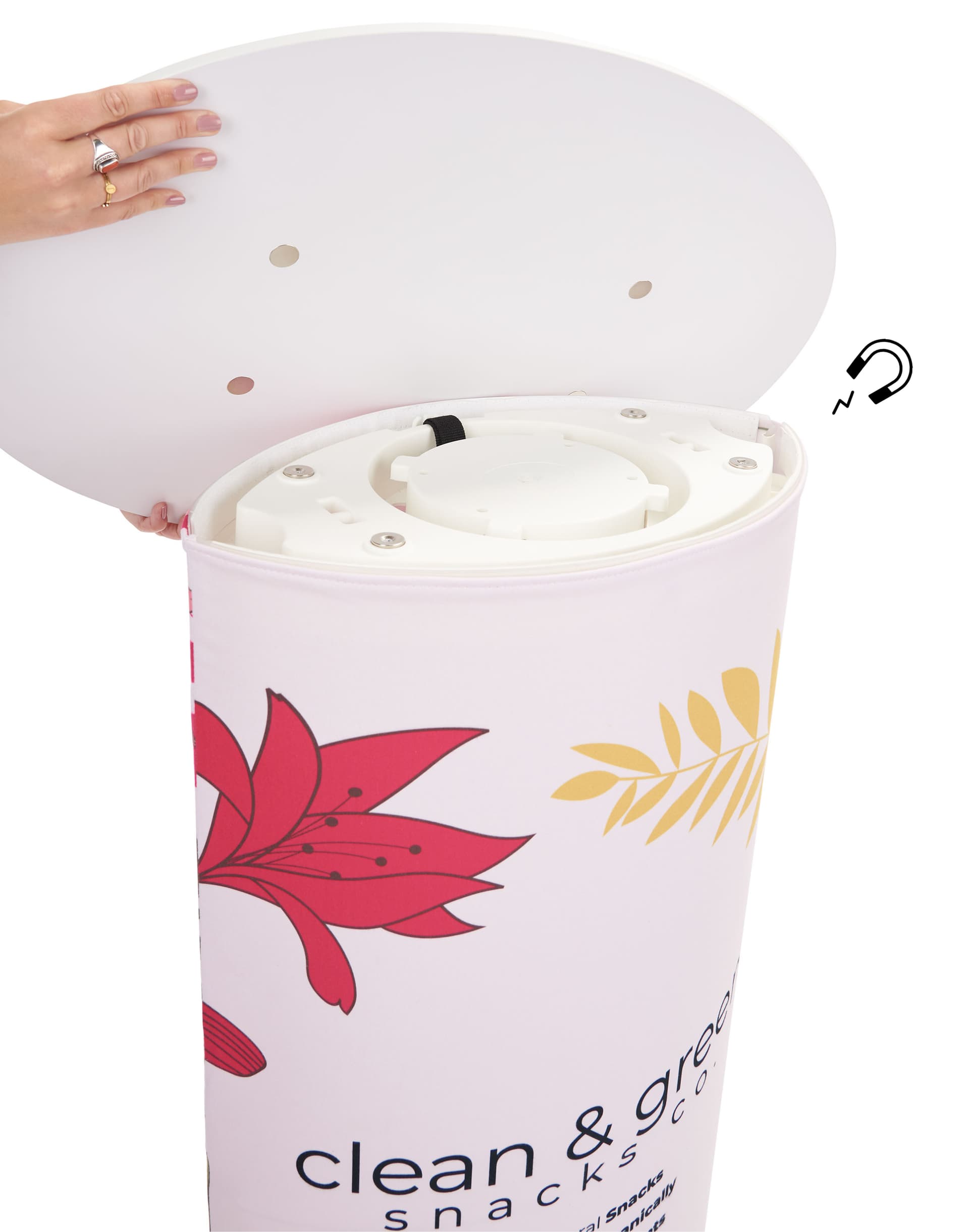 Pop up counter with extra-strong magnetic countertop 