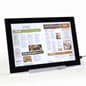 11 x 17 Sign Holder with LED Lights, Magnetic Lens, Slant Back - Black