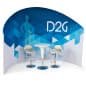 8'w Curved Trade Show Display with Custom Graphics, WhiteTable Set Included